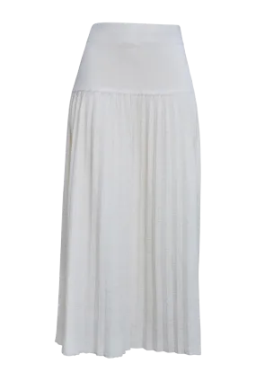 Lea Pleated Knit Midi Skirt | Ivory