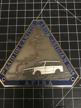 1er Raid De L’amitie Lyon-Abidjan 1984 AFIRA Car Badge