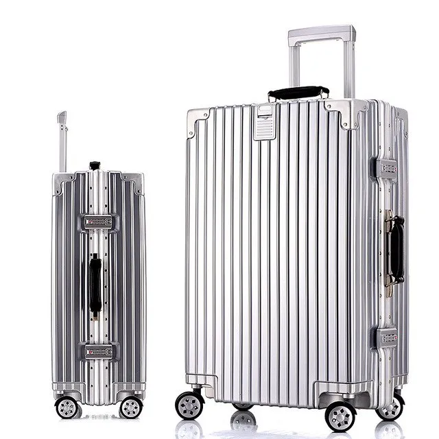 20''24''26''29Women Travel Luggage Aluminum&Pc Suitcase Boarding Case Rolling Luggage Case