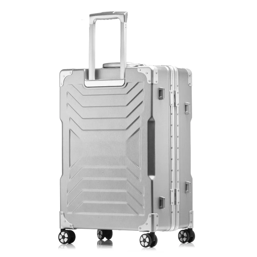 20''24''26''29Women Travel Luggage Aluminum&Pc Suitcase Boarding Case Rolling Luggage Case