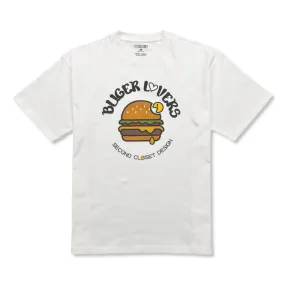 2ND CLOSET BURGER LOVERS PRINTED T-SHIRT-WHITE