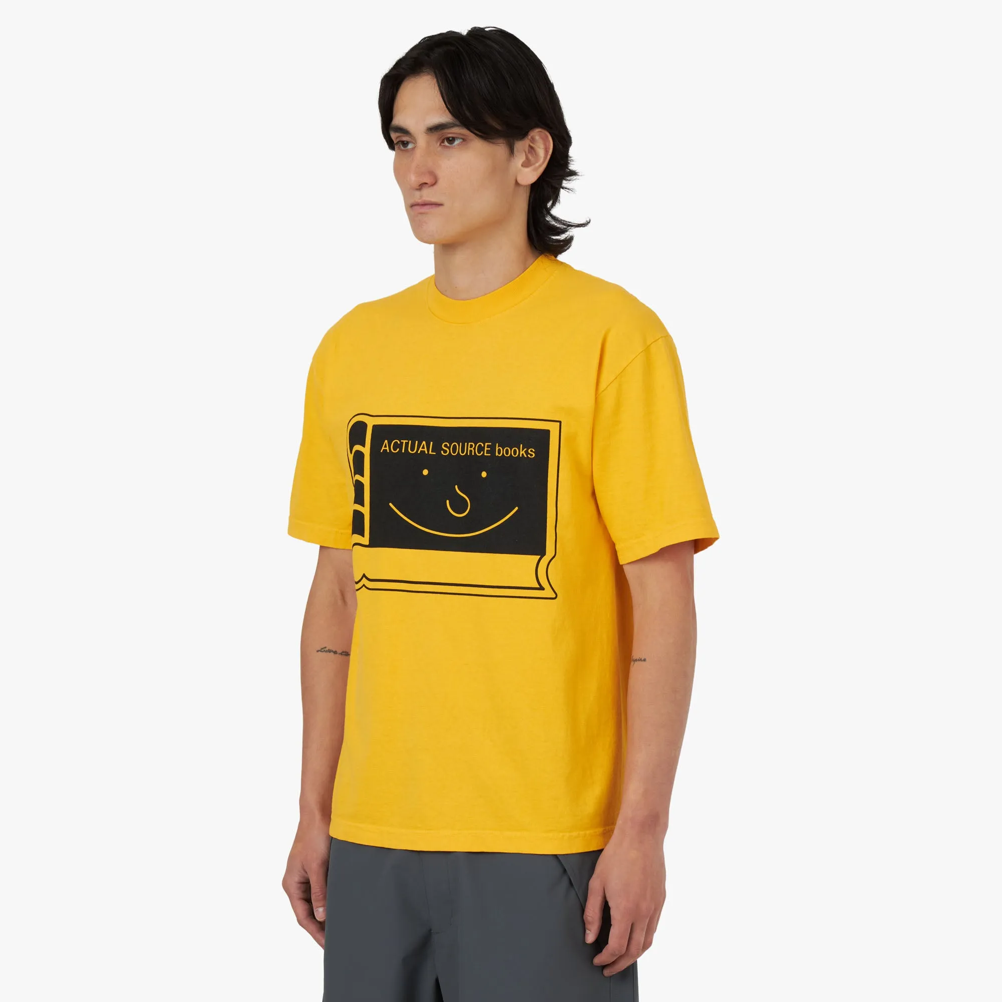 Actual Source Happy Book T-shirt / Yellow