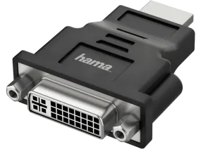 Adaptador - Hama 00200339, De conector HDMI a enchufe DVI-D, Transmisión 4K Ultra HD, Negro