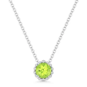 ADD A CHARM HALO STYLE PERIDOT AND DIAMOND NECKLACE