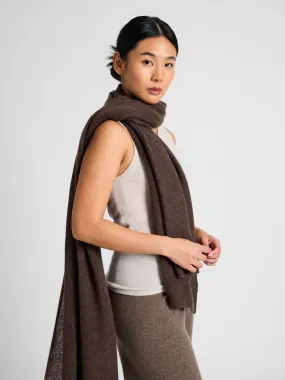 Airy cashmere scarf "Flow" - dark brown