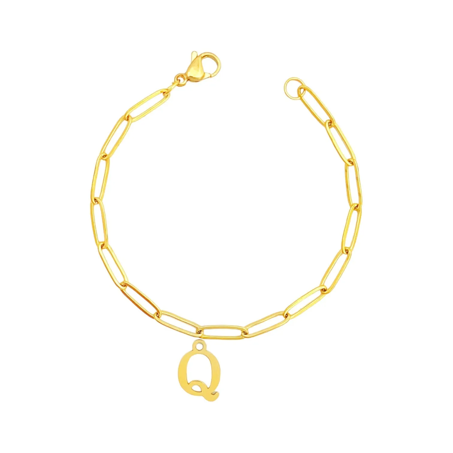 Alphabet Paperclip Bracelet Gold (N-Z)