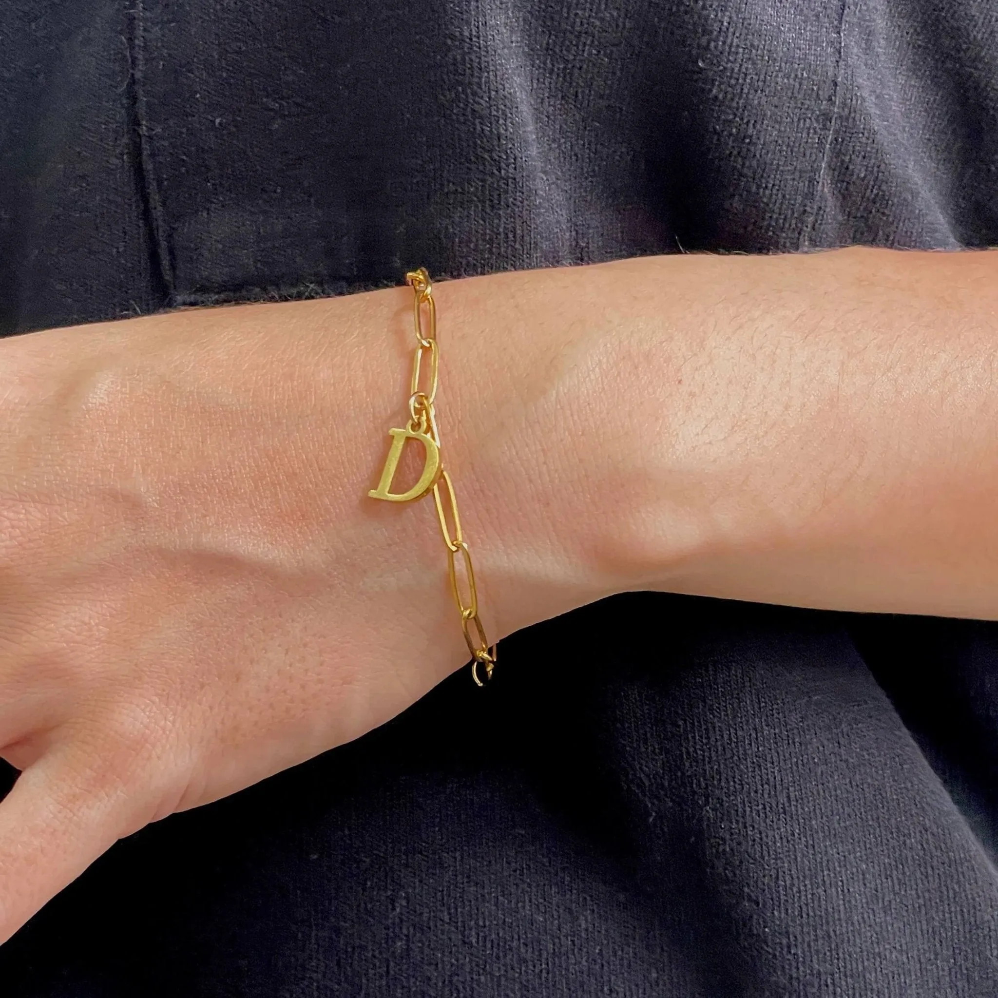 Alphabet Paperclip Bracelet Gold (N-Z)