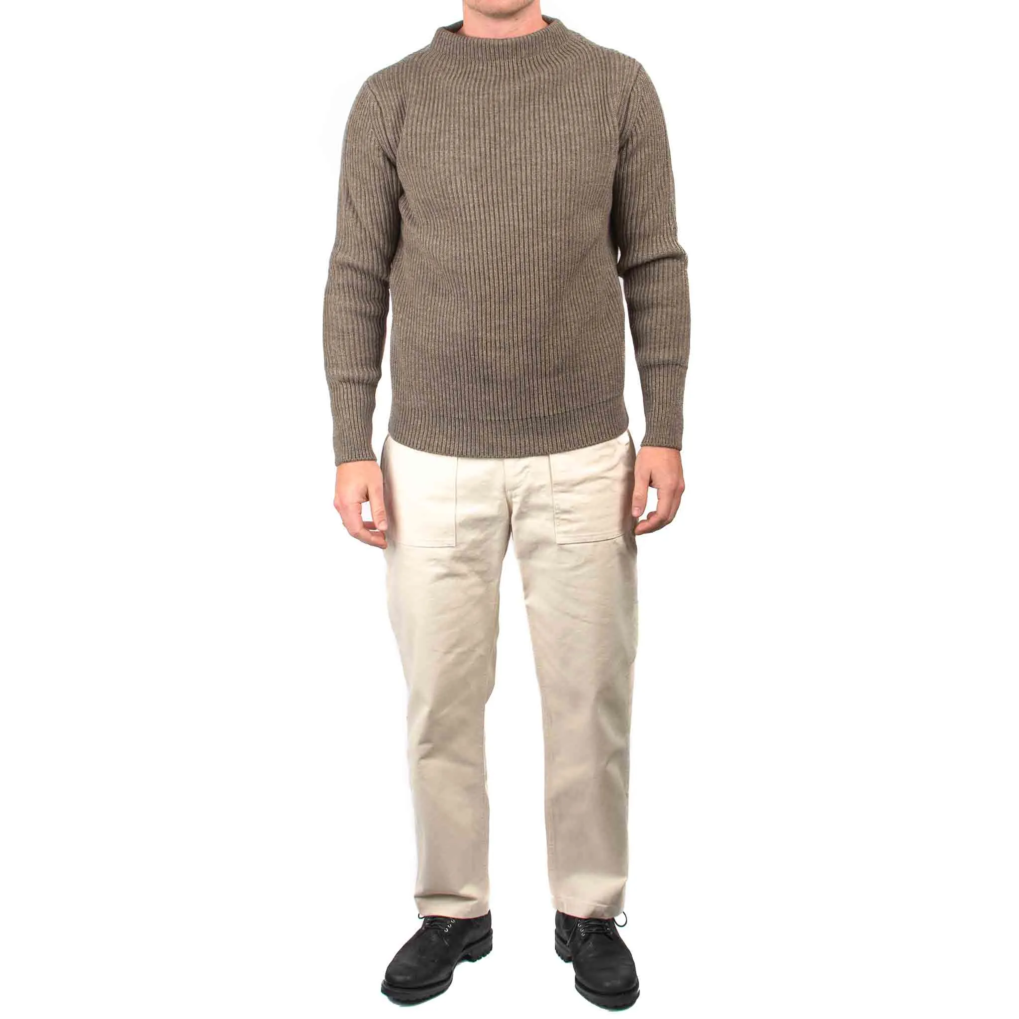 Andersen-Andersen Navy Crewneck Natural Taupe