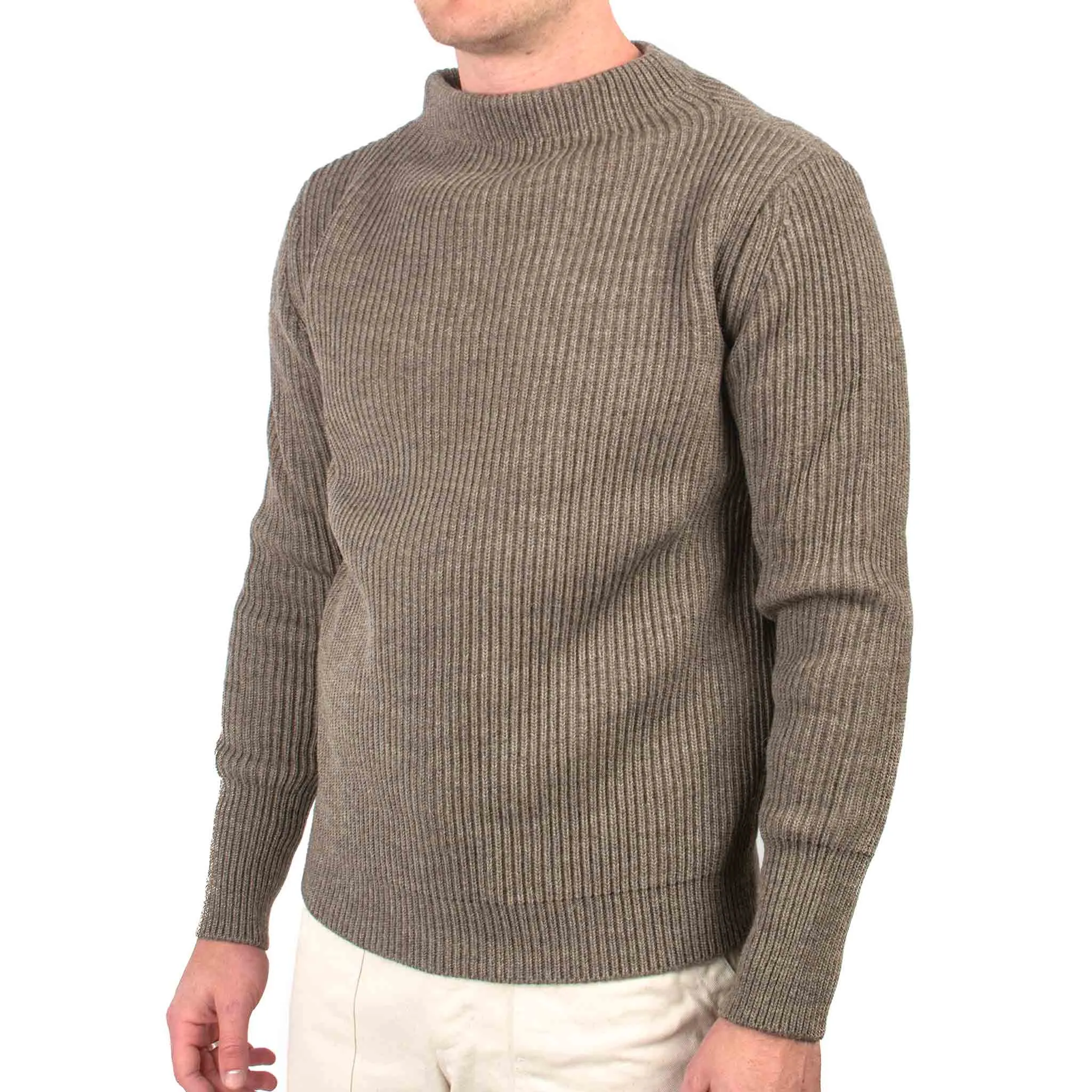 Andersen-Andersen Navy Crewneck Natural Taupe