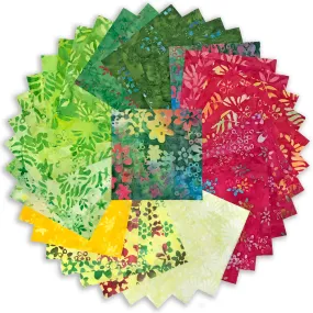 Anthology Batiks Pre-Cuts 40 Piece 5" Charm Squares - Bright Summer