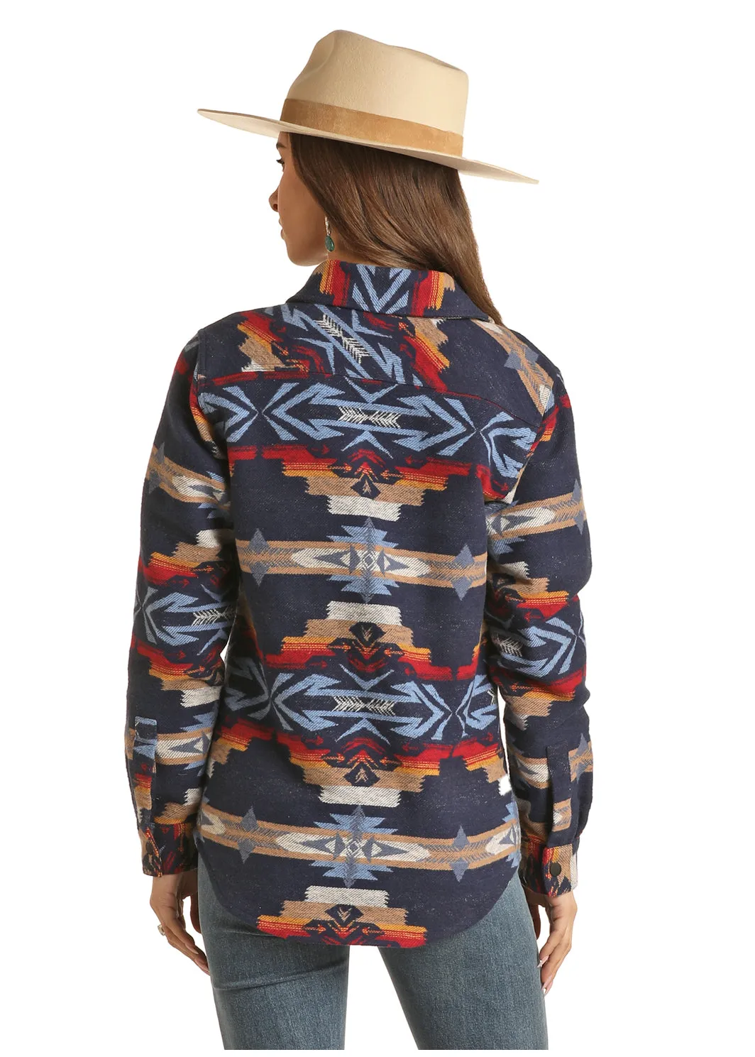 Aztec Shacket - Indigo