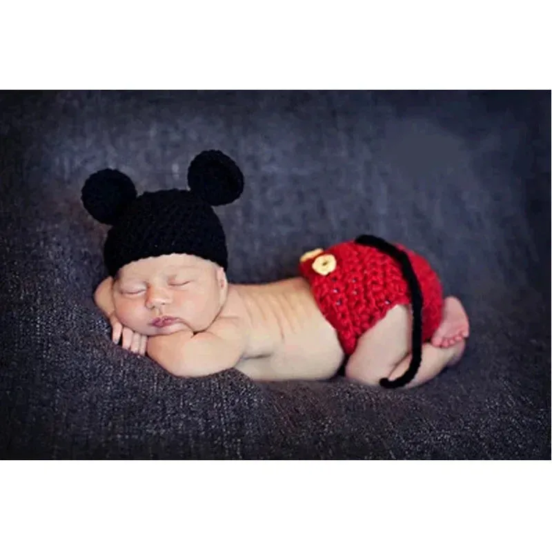 Baby Photo Props Animal Crochet Outfit, Newborn Photography Accessories Costumes, Newborn Photography Props Outfit