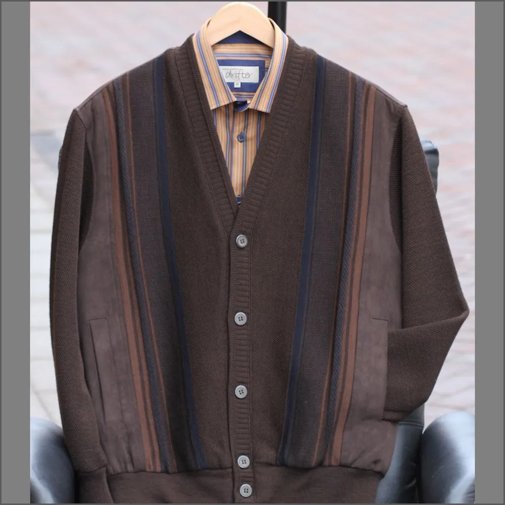 Baileys Brown/Blue Wool Lined Cardigan^