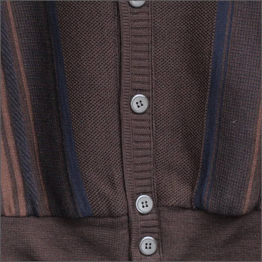 Baileys Brown/Blue Wool Lined Cardigan^