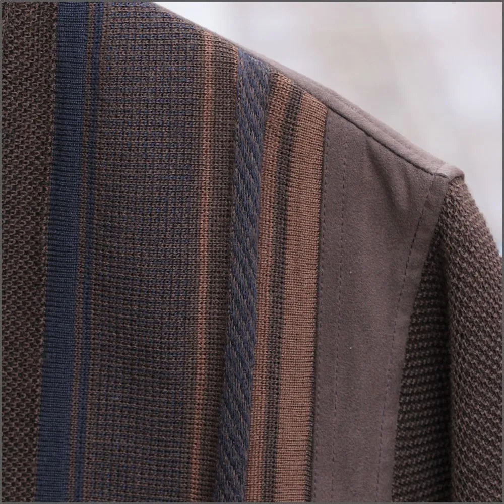 Baileys Brown/Blue Wool Lined Cardigan^