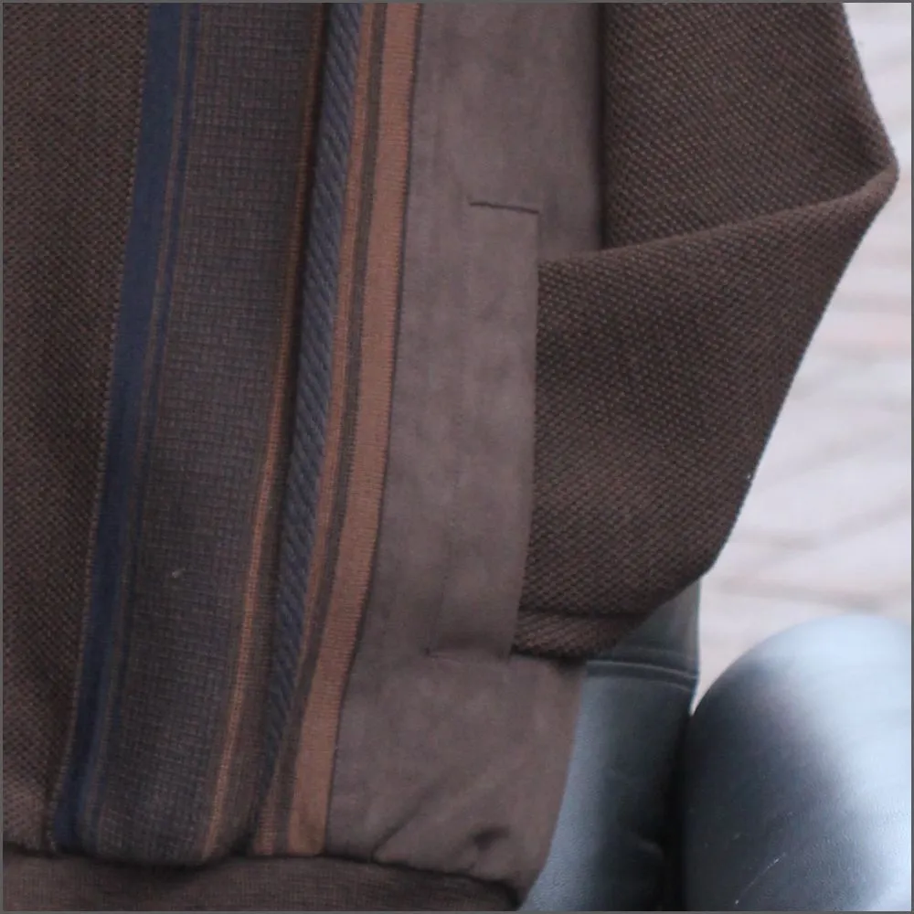 Baileys Brown/Blue Wool Lined Cardigan^