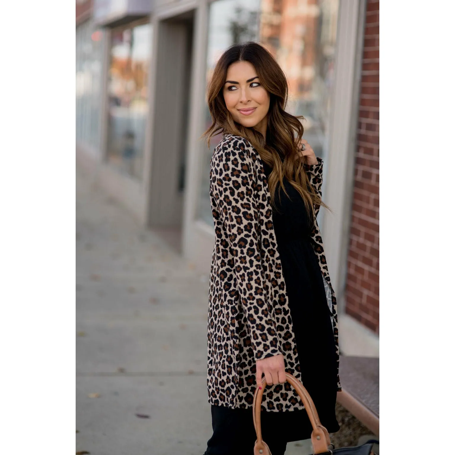 Basic Leopard Tunic Cardigan