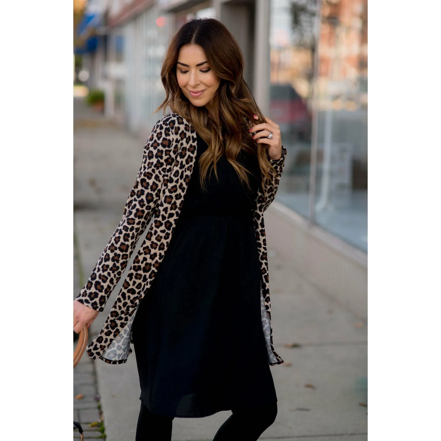 Basic Leopard Tunic Cardigan