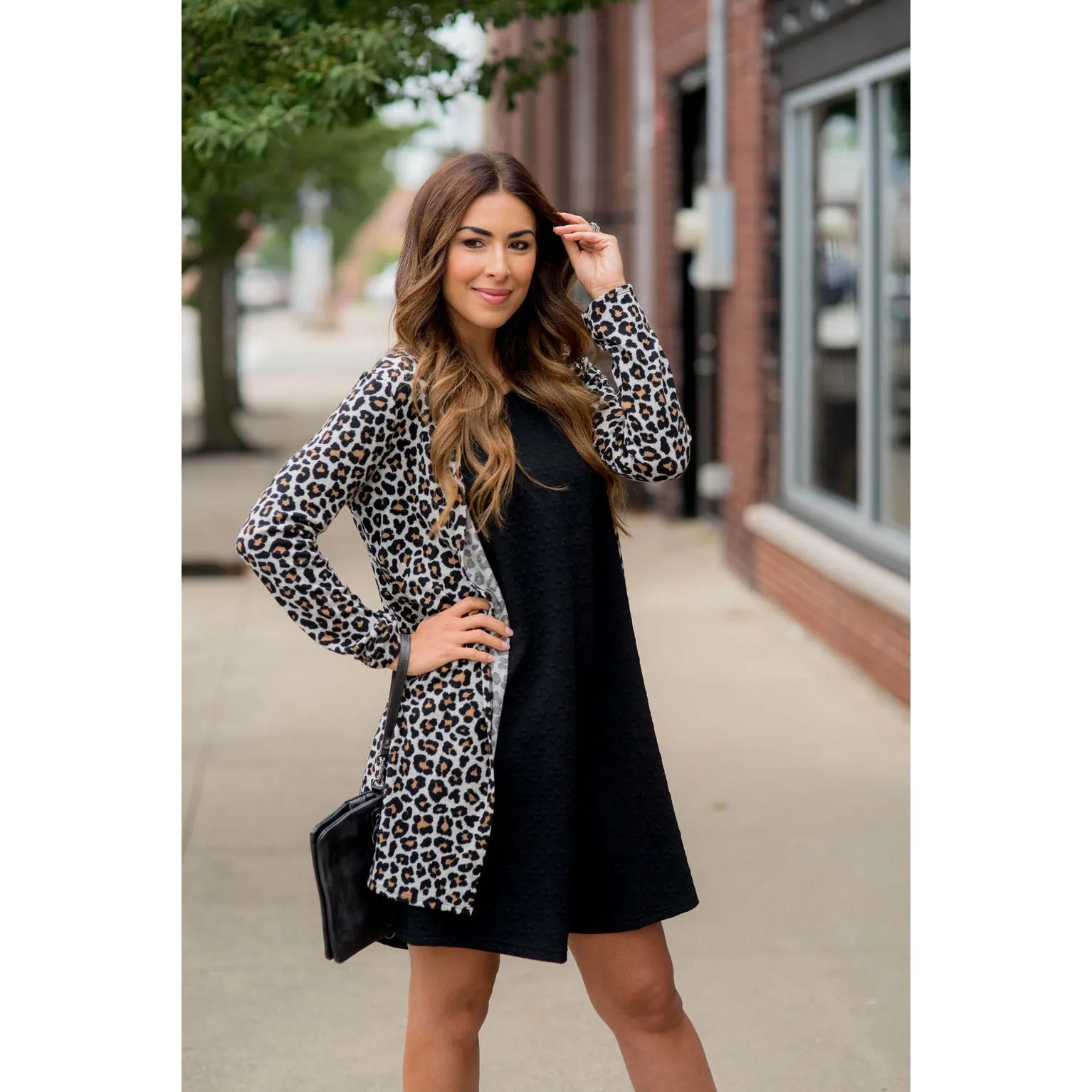 Basic Leopard Tunic Cardigan