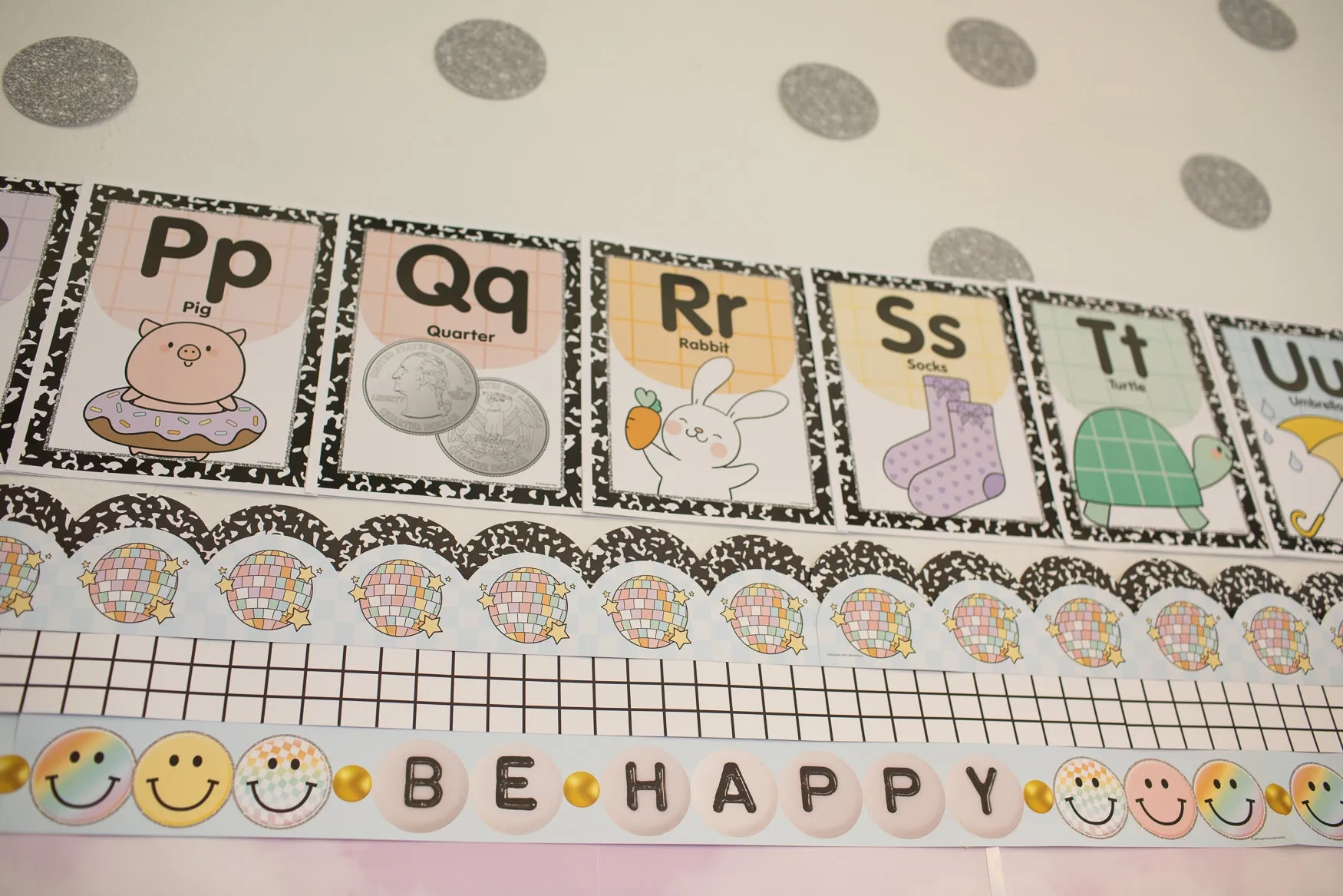 Be Happy Friendship Bead | Bulletin Board Borders | Schoolgirl Style