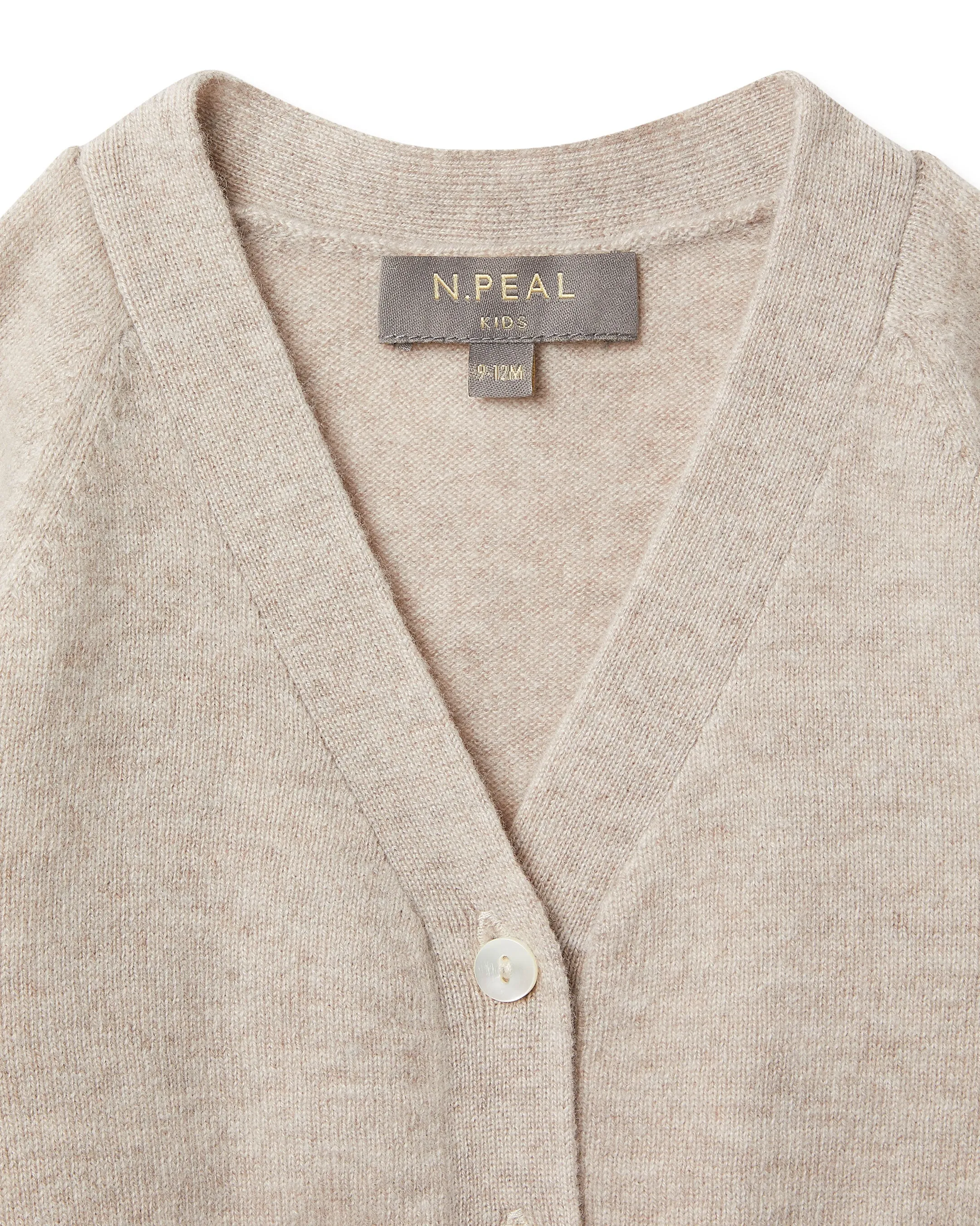 Bear Pocket Cashmere Cardigan Light Oatmeal Brown