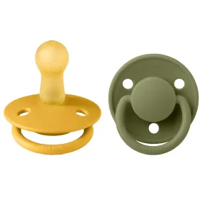 Bibs De Lux Latex Pacifiers 2-pak Round Honey Bee/Olive