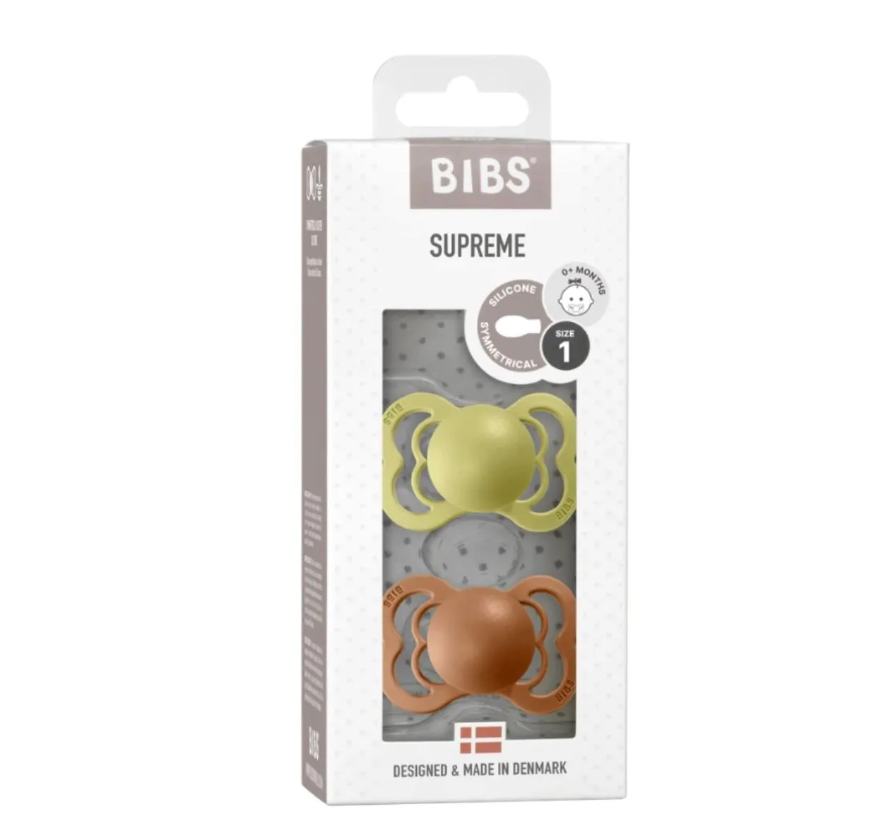 BIBS Dummies - Supreme Silicone Colour 2 Pk Meadow/Earth