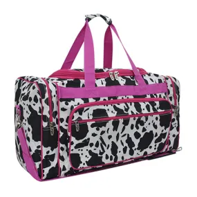 Black Cow Hot Pink NGIL Canvas 23" Duffle Bag