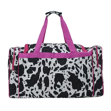 Black Cow Hot Pink NGIL Canvas 23" Duffle Bag