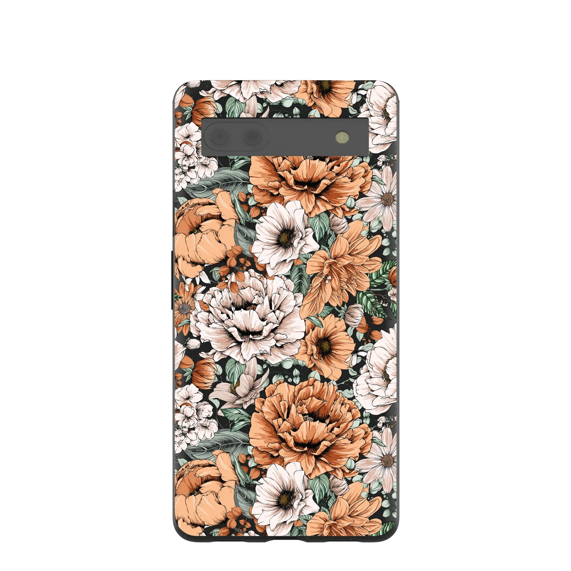 Black Peachy Peonies Google Pixel 6a Case