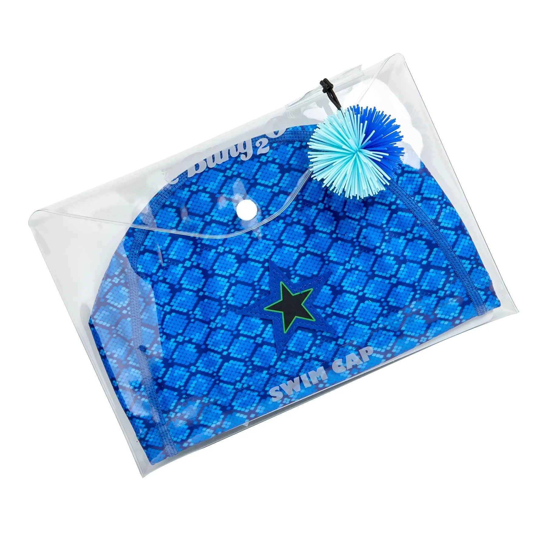 Bling2o - Royal Blue Snake Print Star Swim Cap