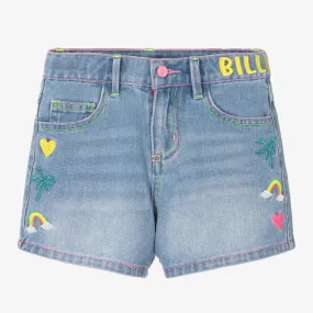 Blue Logo Denim Shorts