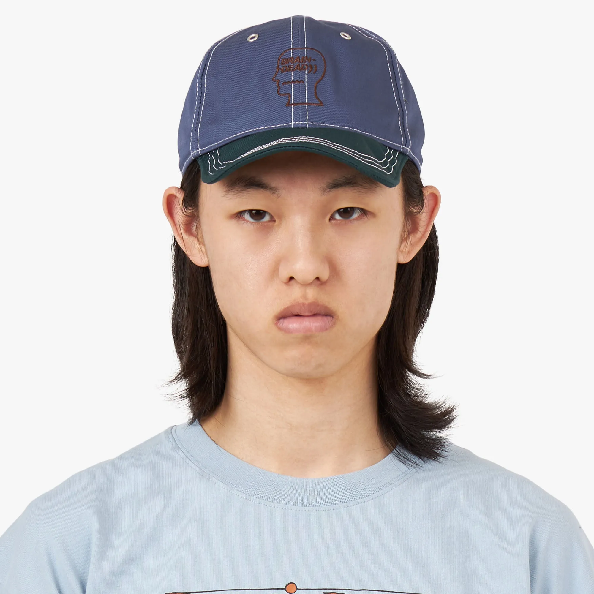 Brain Dead Wire Brim 6 Panel Hat / Slate Blue