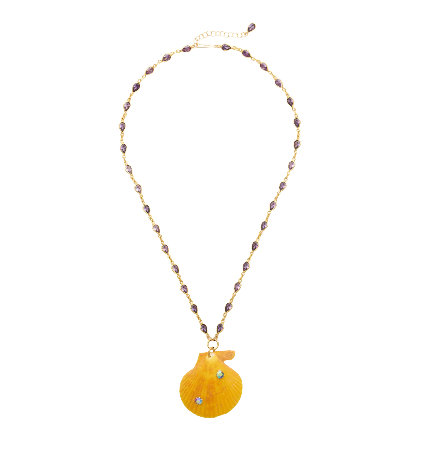 Brinker   Eliza On Holiday Orange Shell Necklace