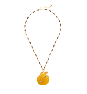 Brinker   Eliza On Holiday Orange Shell Necklace