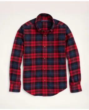 Brooks Brothers Boys Flannel Tartan Sport Shirt Red/Navy