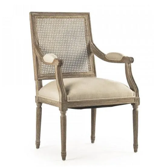 Caned Square Back Arm Chairs