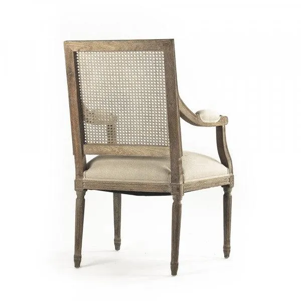 Caned Square Back Arm Chairs