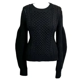 Cecilie Bahnsen Black Fancy Knit Chunky Tie Back Sweater XS/S