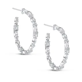 Celeste Hoop Earrings (Rhodium)