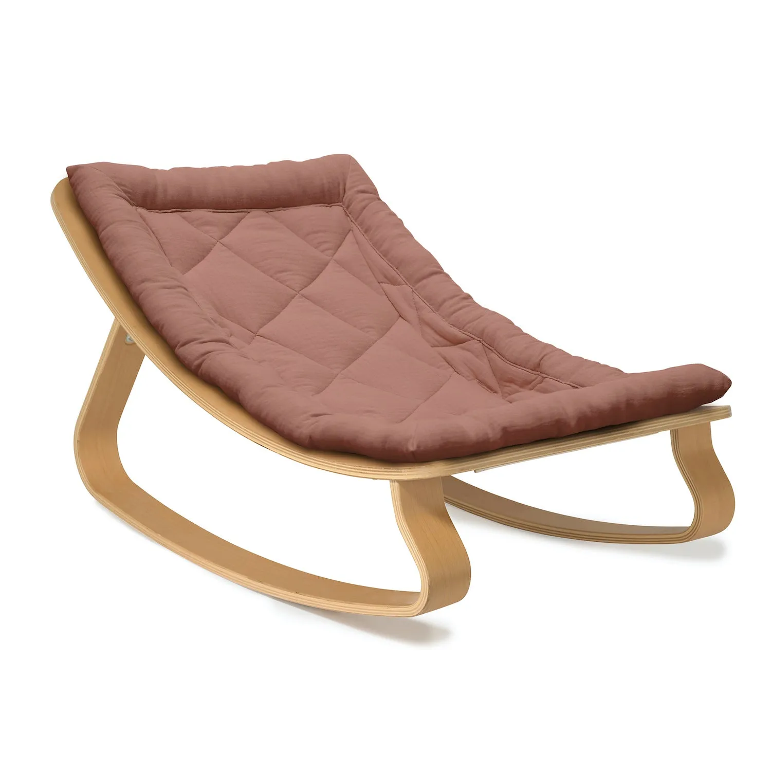 Charlie Crane LEVO Baby Rocker - Beech with Bois de Rose Cushion