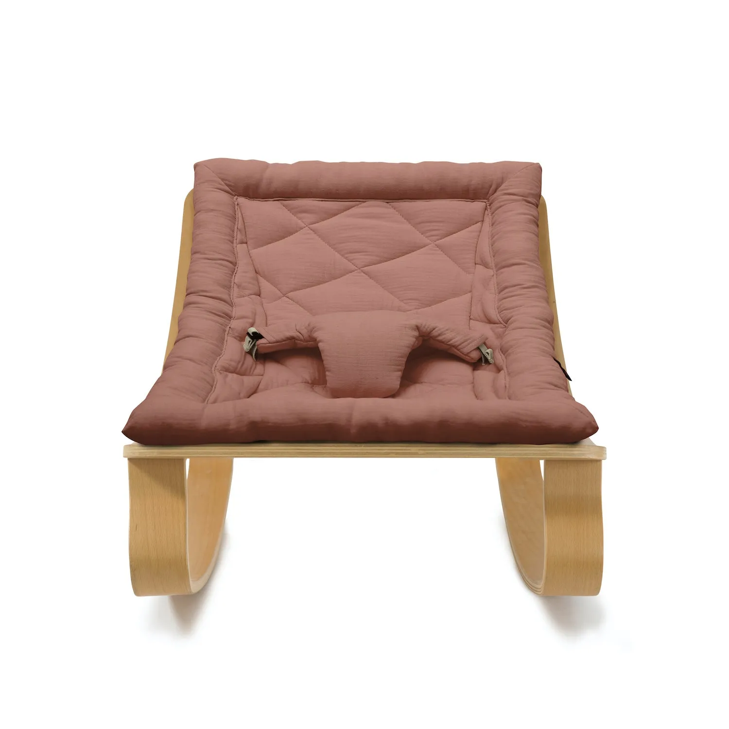 Charlie Crane LEVO Baby Rocker - Beech with Bois de Rose Cushion