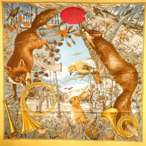 Chasse au Bois Hermes Scarf by Carl de Parcevaux 90 cm Silk