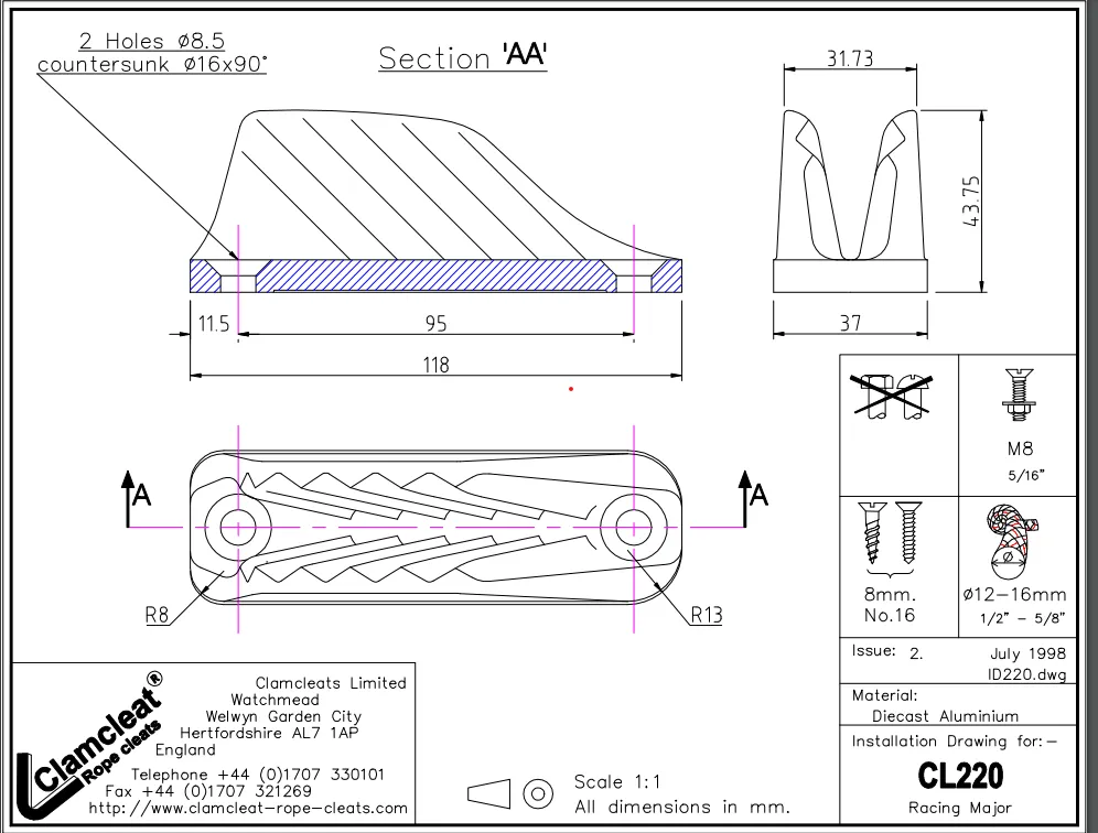 Clamcleat CL220 Racing Major