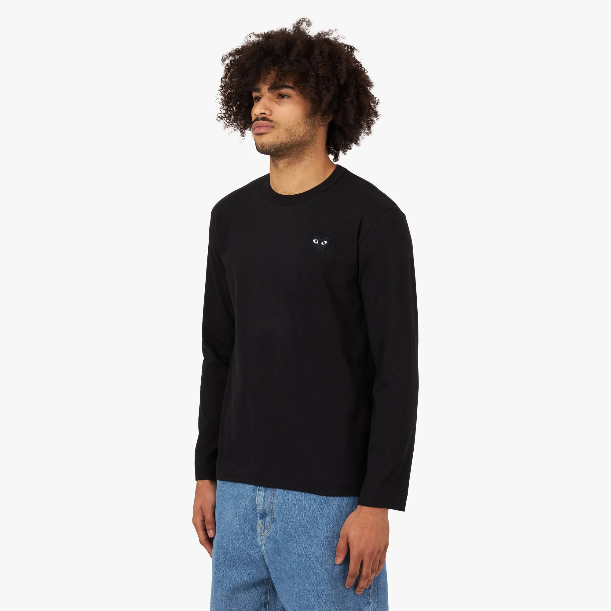 COMME des GARÇONS PLAY Black Heart Long Sleeve T-shirt / Black