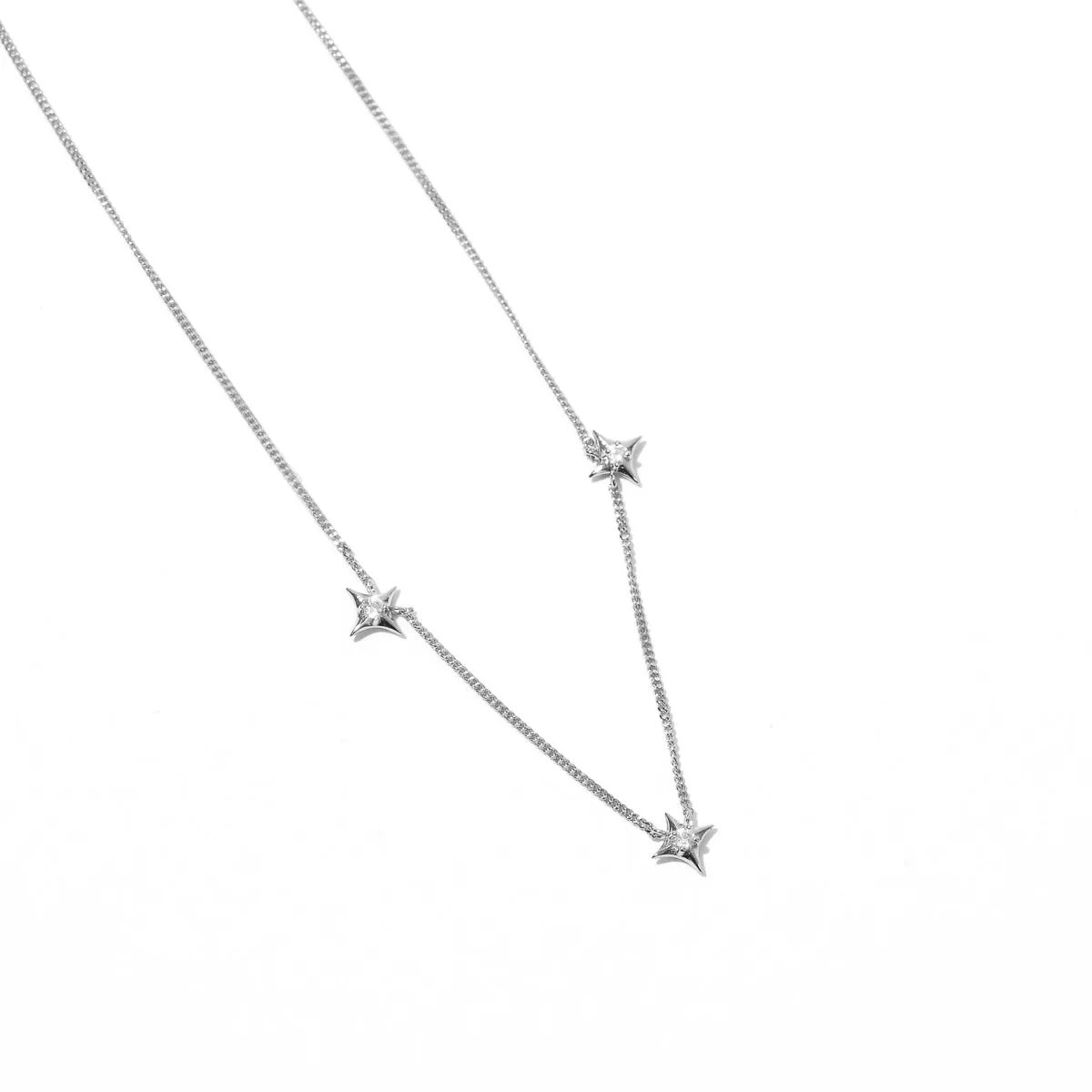 Cosmic Star Charm Necklace in Silver