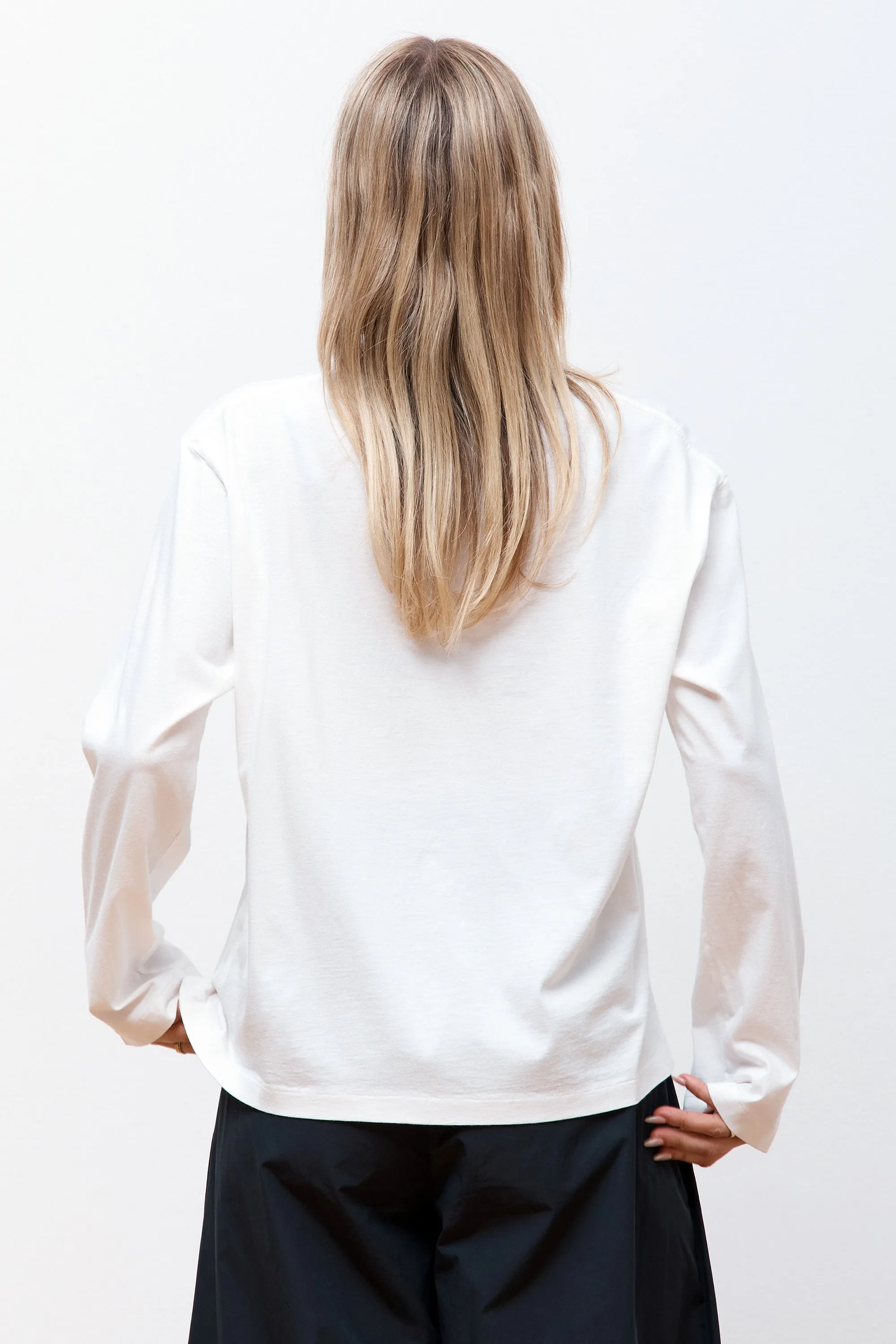 Cotton Silk L/S Tee White