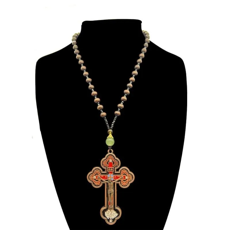 Crucifix Wood Cross WWJD Necklace