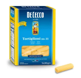 De Cecco Semolina Pasta Tortiglioni No.23 / 1 Pound Pack of 12