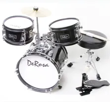 De Rosa USA 3 Piece 12" Kid's Junior Drum Set Complete